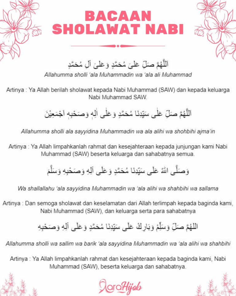 9 Bacaan Sholawat Nabi Arab Dan Latin Yang Perlu Diketahui - LaraHijab